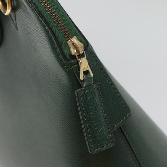 CELINE Hand Bag Leather Green Auth ep7982 - Picture 10 of 16